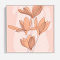 Obraz w ramie 50x50 - Przenikające Kształty - minimalistyczny plakat, pudrowe kwiaty - rama biała
