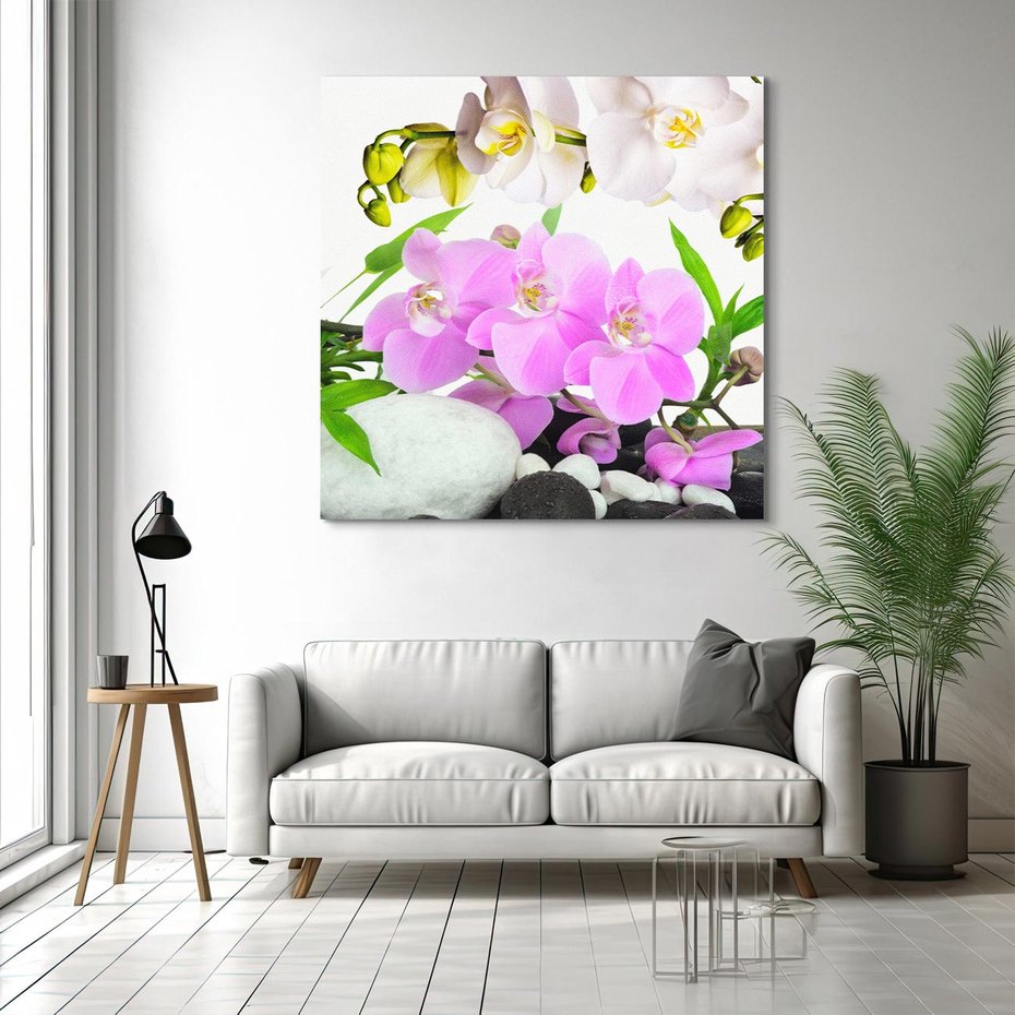 Obraz na płótnie 60x60 - Orchidea w SPA - spa, orchidea