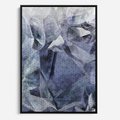Obraz w ramie 70x100 - Melodia mgieł i marzeń - abstrakcja w kolorze granatu, przypominająca górę lodową - rama czarna