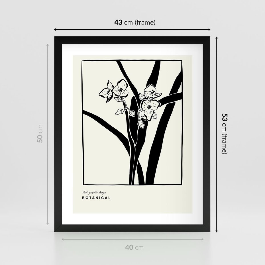 Plakat w ramie 40x50 - Symfonia kwiatowej ekspresji - kwiat, grafika - rama czarna