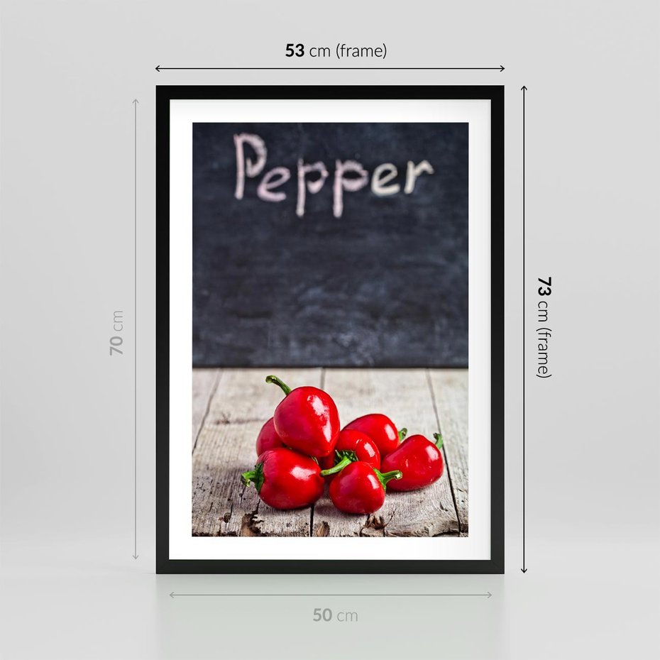 Plakat w ramie 50x70 - Eksploracja smaków - papryka, kuchnia - rama czarna