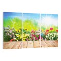 Obraz na płótnie 120x80 - Energiczny ogród - kwiaty, ogród