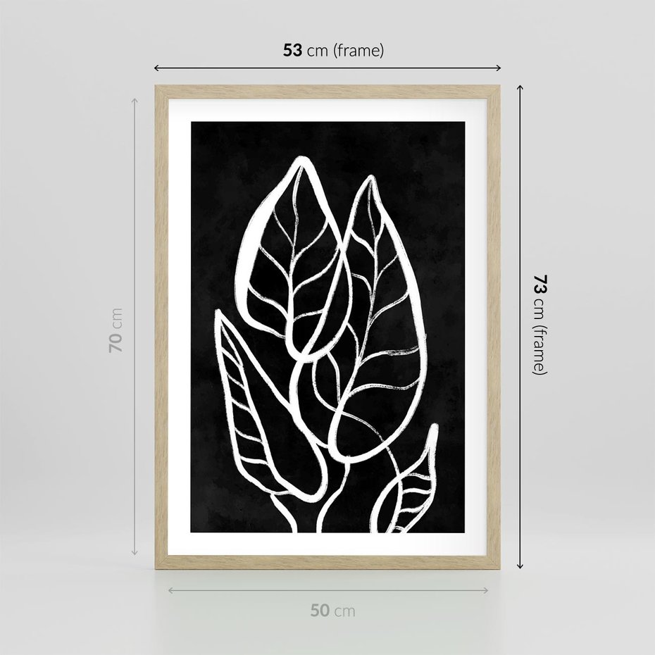 Plakat w ramie 50x70 - Lustrzane Odbicie - mroczna sztuka, minimalizm - rama drewno