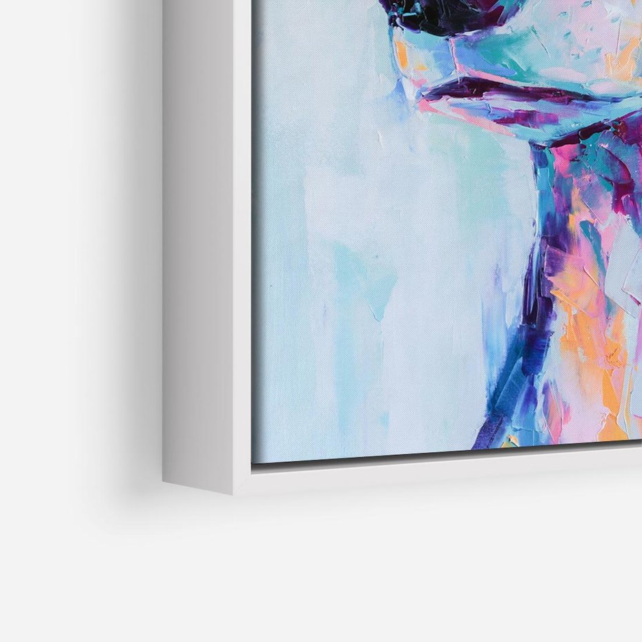 Obraz w ramie 50x50 - Cześć! Jak się Masz? - obraz olejny, zabawna sztuka - rama biała