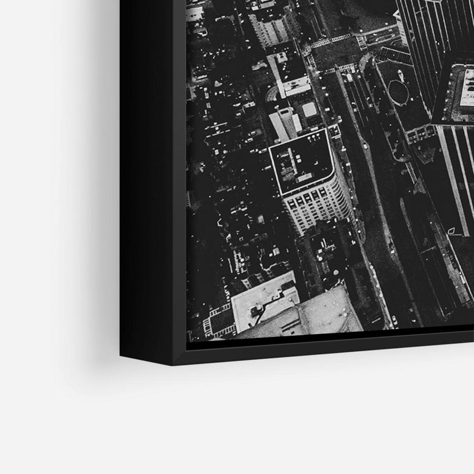 Obraz w ramie 100x70 - Kontrastujące miasto - miasto, biało - rama czarna