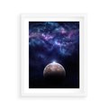 Plakat w ramie 40x50 - Kosmos - Ziemia i Księżyc - kosmos, ziemia - rama biała