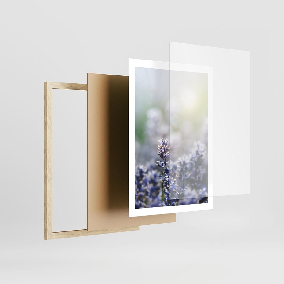 Plakat w ramie 50x70 - Delikatna Uroda Natury - wrzosy, fiolet - rama drewno