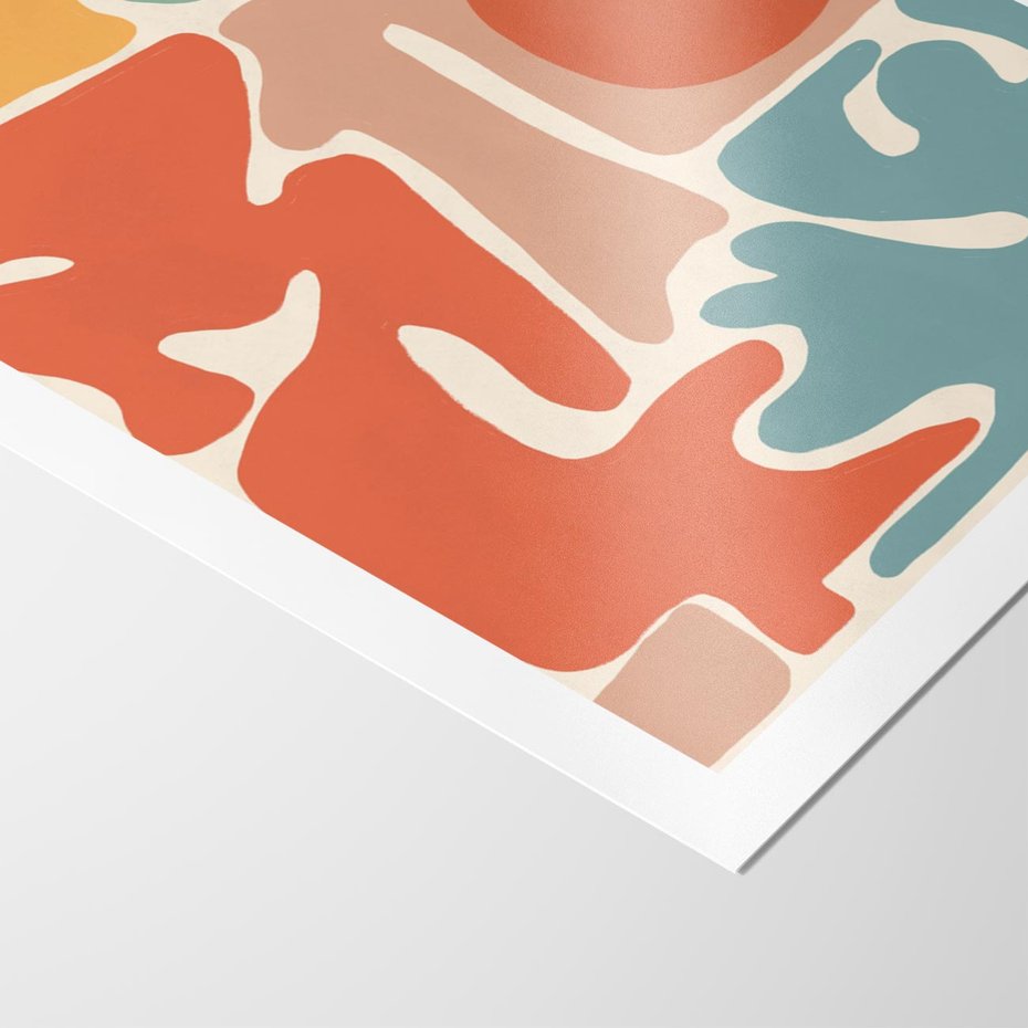 Plakat bez ramy 50x70 - Pastelowa Symfonia Kształtów - abstrakcyjne kolorowe formy, pastelowe kolory