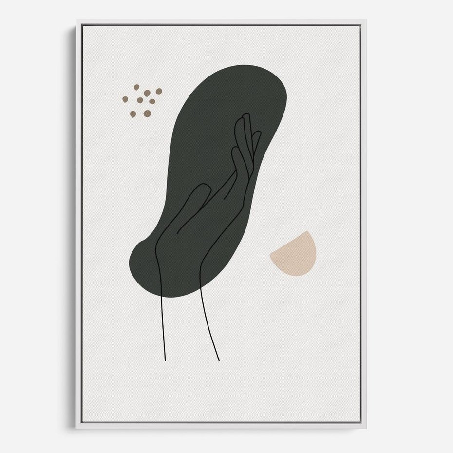 Obraz w ramie 50x70 - Tajemnicze Impulsy - szkic jedną linią, one lone - rama biała