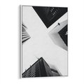 Obraz w ramie 70x100 - Nowoczesna Dynamika - perspektywa, wieżowce - rama biała