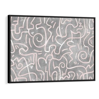 Obraz w ramie 100x70 - Sploty odblasków i zawirowań - abstrakcyjne rysunki, wzorek - rama czarna