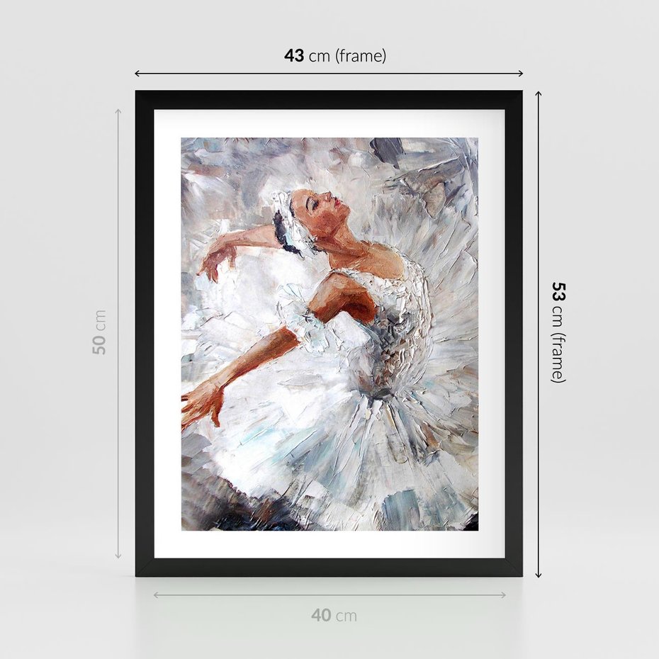 Plakat w ramie 40x50 - Baletowa Sztuka - balet, sztuka - rama czarna