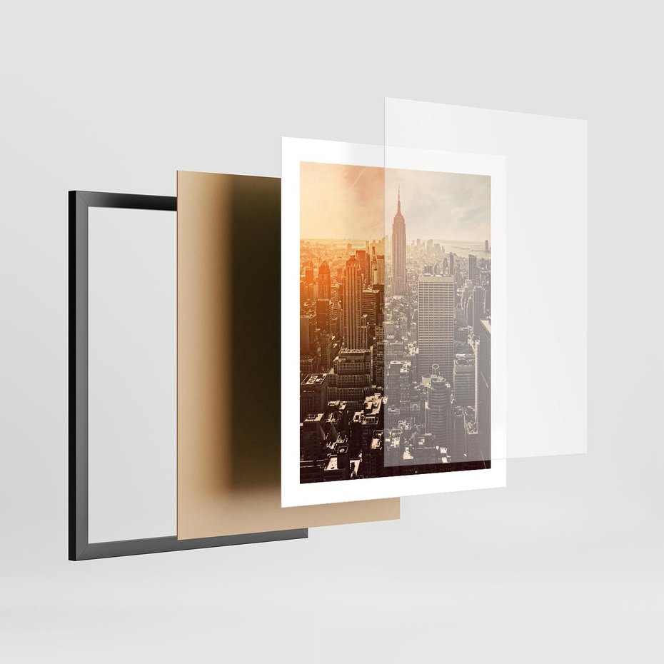Plakat w ramie 40x50 - Nowojorska Skyline - Manhattan, Nowy Jork - rama czarna