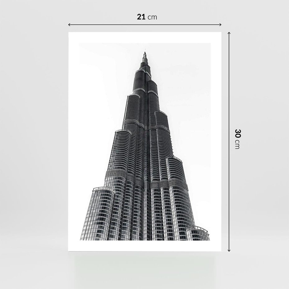 Plakat bez ramy 21x30 - Wieżowiec w Monochromii - wieżowiec, architektura