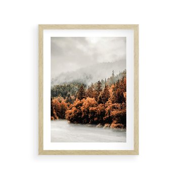 Plakat w ramie 40x50 - Jesienna Mgła - las, góry - rama drewno