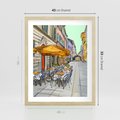 Plakat w ramie 40x50 - Kawiarenkowy Szkic - malowany, szkic - rama drewno