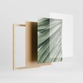 Zestaw obrazy w ramie 30x40 galeria - Liście, minimalizm, zieleń - rama drewno