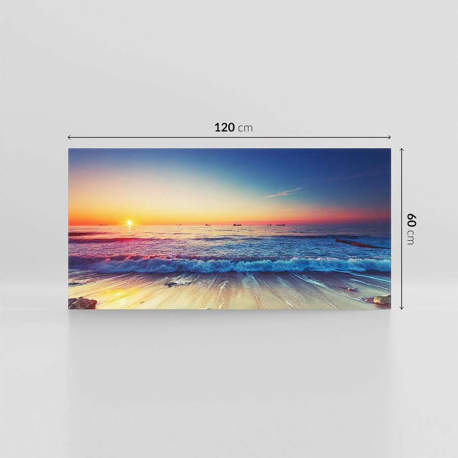 Obraz na płótnie 120x60 - Morze, plaża, statki - morze, plaża