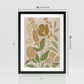 Plakat w ramie 30x40 - Beżowo i Roślinnie - nowoczesny plakat, roślinność - rama czarna