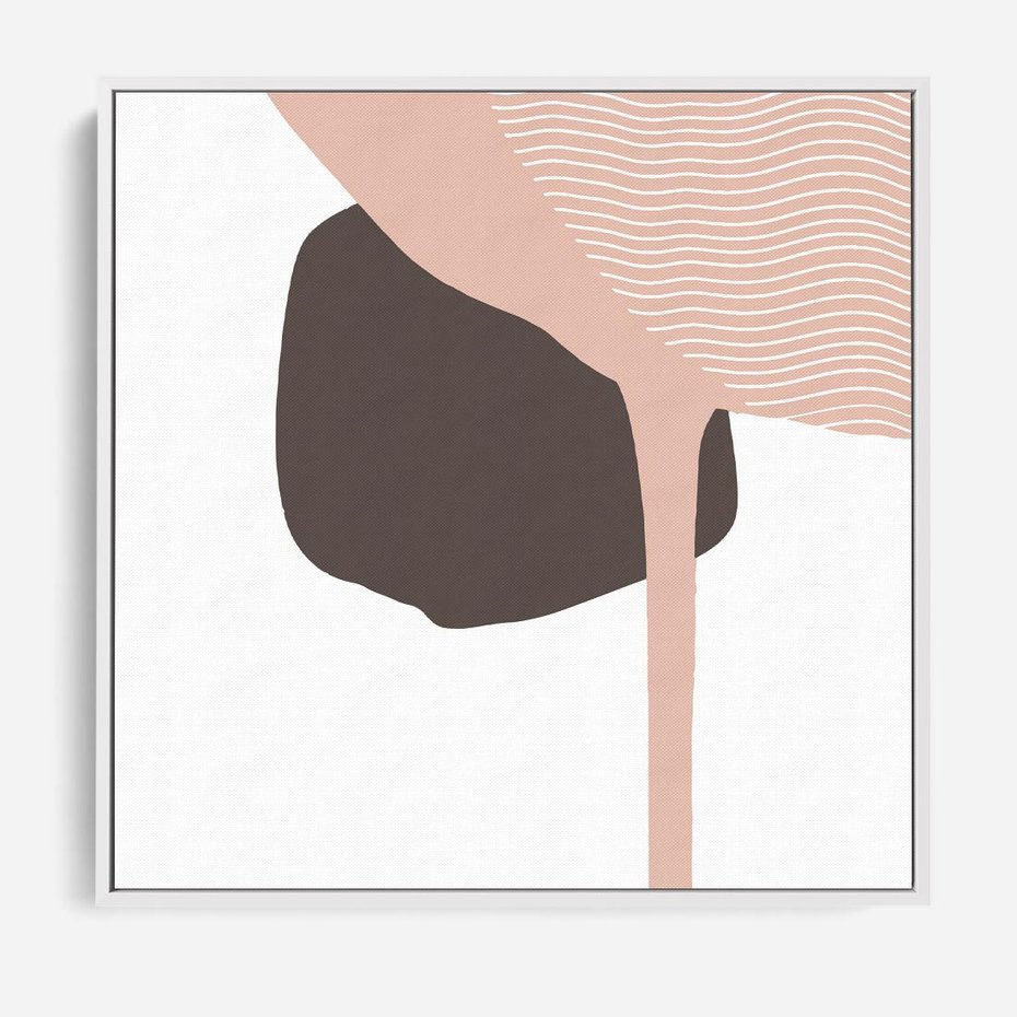 Obraz w ramie 80x80 - Wibracje Odbić Plam - abstrakcyjny obraz, rozlewające się plamy - rama biała