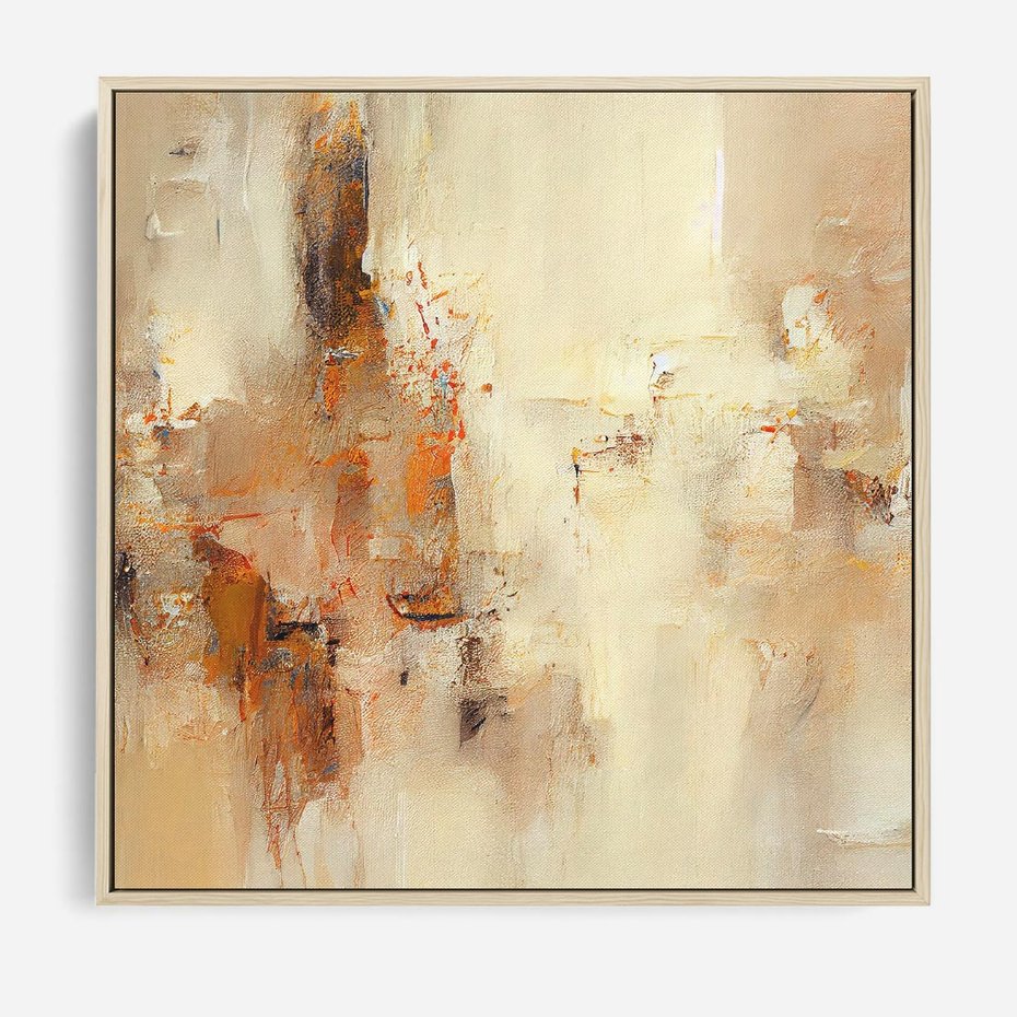 Obraz w ramie 80x80 - Odbicie utraconych barw - abstrakcja, tekstury farb - rama drewno