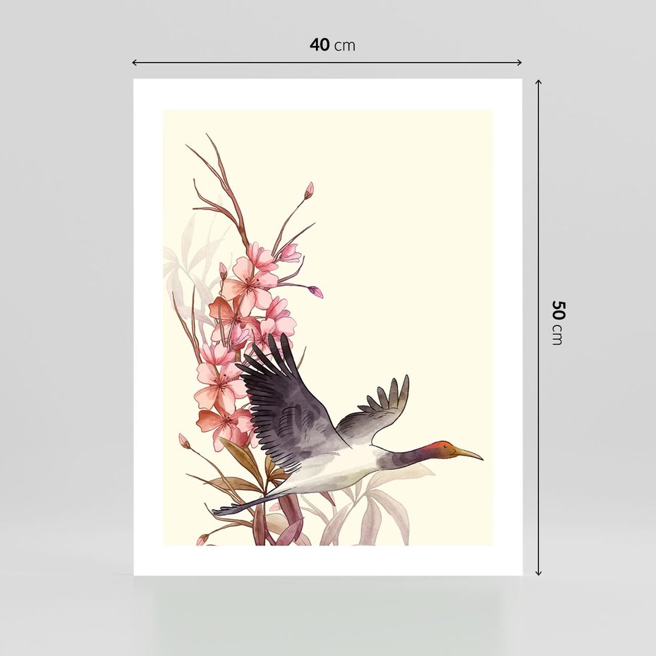 Plakat bez ramy 40x50 - Szept Japonii - japońska sztuka, ptak