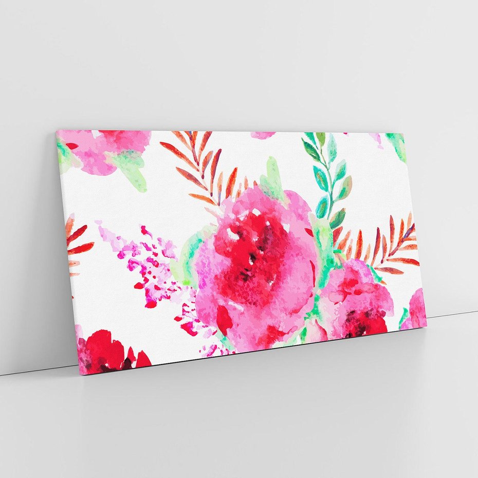 Obraz na płótnie 120x60 - Delikatna Akwarela - kwiaty, akwarela