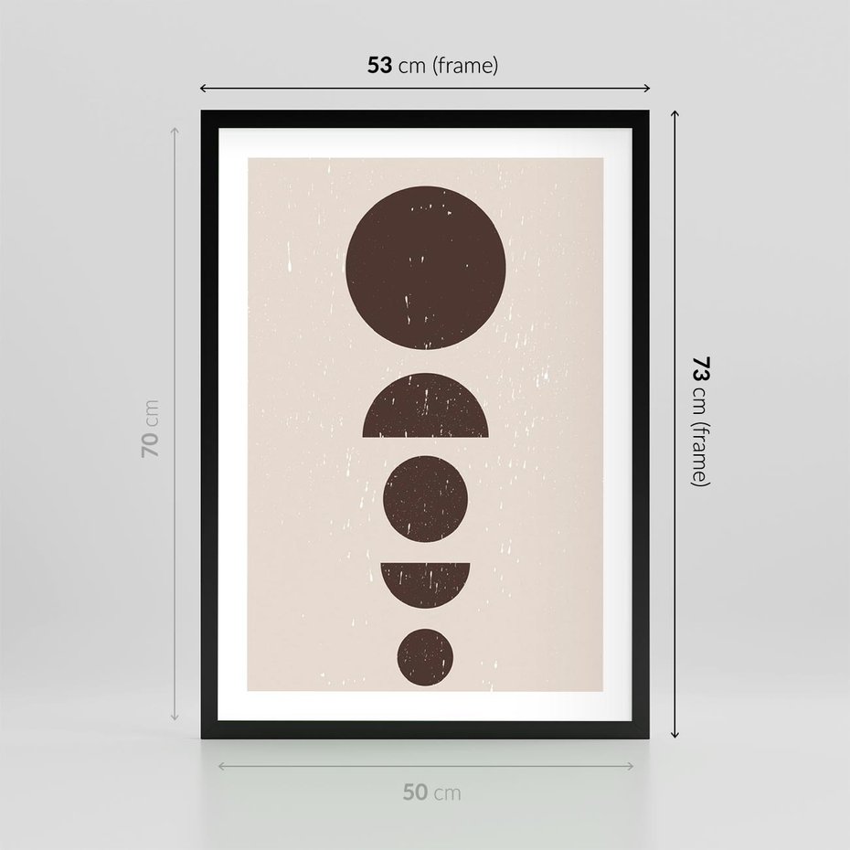 Plakat w ramie 50x70 - Migocące Granice - mid century styl, nowoczesna grafika - rama czarna