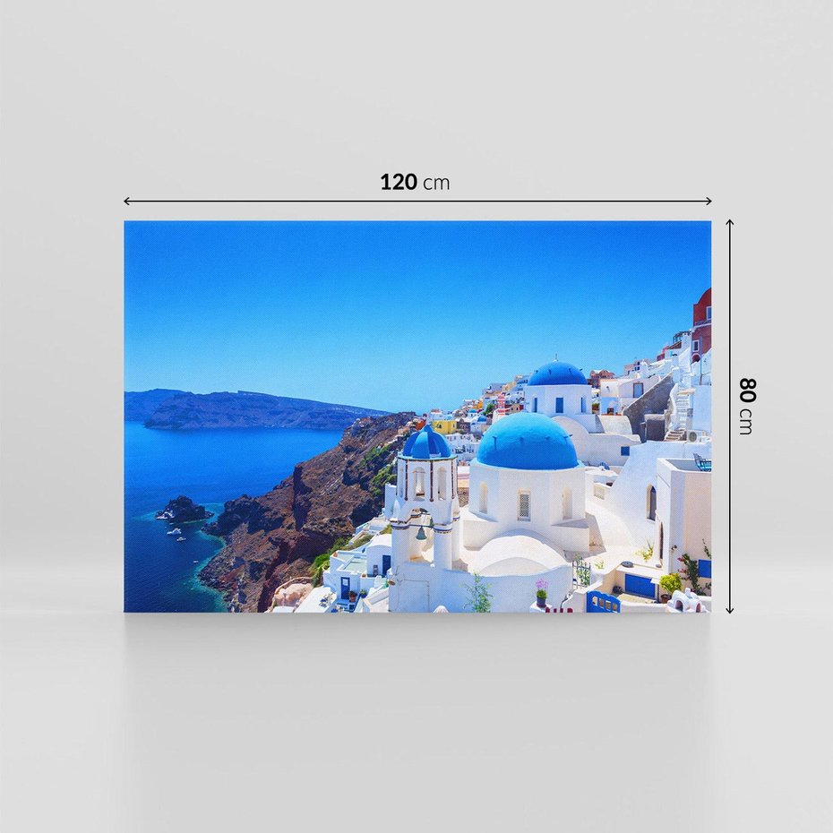 Obraz na płótnie 120x80 - Magia Santorini: Morze i widok na Grecję - Santorini, Grecja