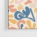 Obraz w ramie 50x50 - Symfonia Radosnych Barw - abstrakcyjne pastelowe formy, nowoczesna grafika w stylu boho - rama biała