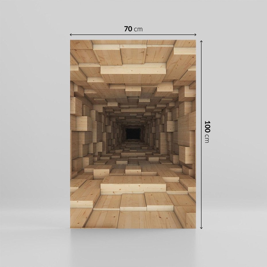 Obraz na płótnie 70x100 - Abstrakcyjny 3D tunel: Podróż w głębię - 3D, tunel