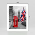Plakat bez ramy 40x50 - Londyńska Budka przy Big Benie - Londyn, budka