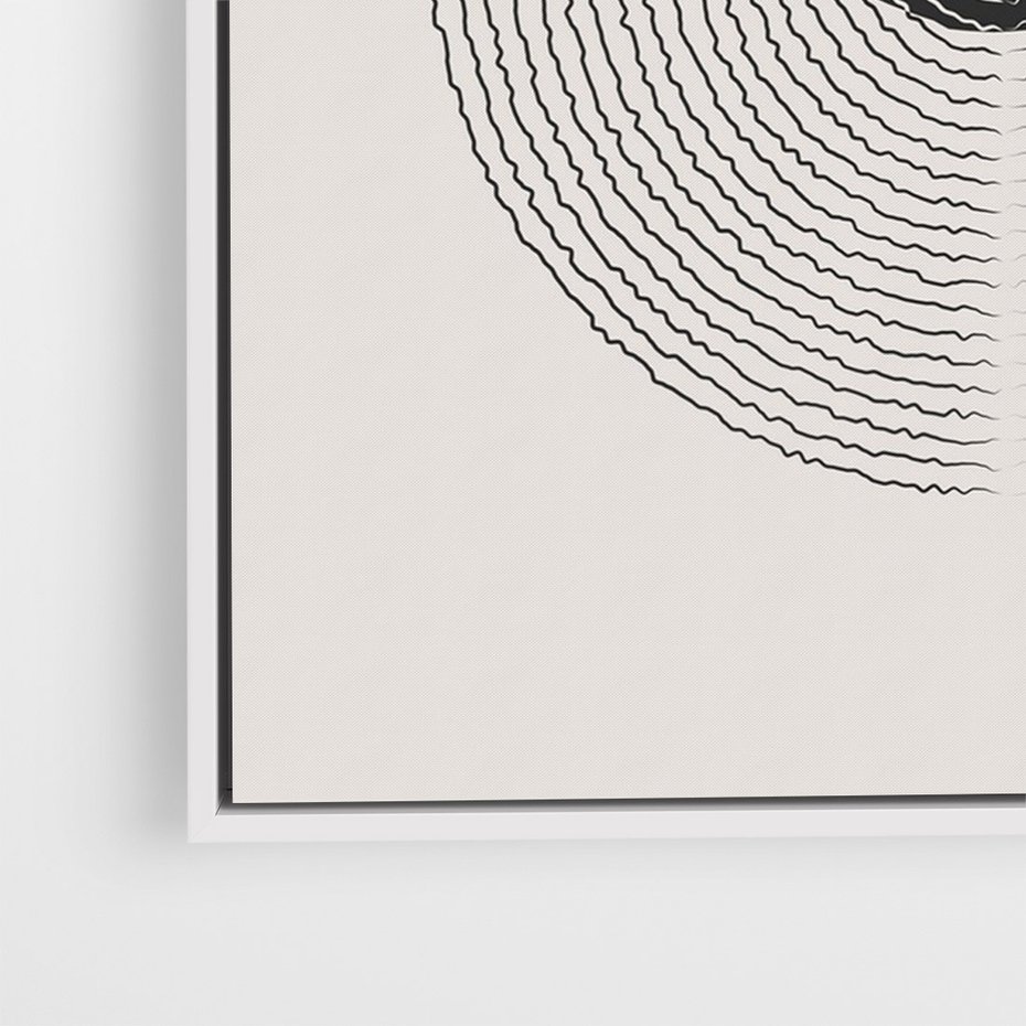 Obraz w ramie 80x120 - Boho Przenikanie Uroku - abstrakcyjna kompozycja, okręgi - rama biała