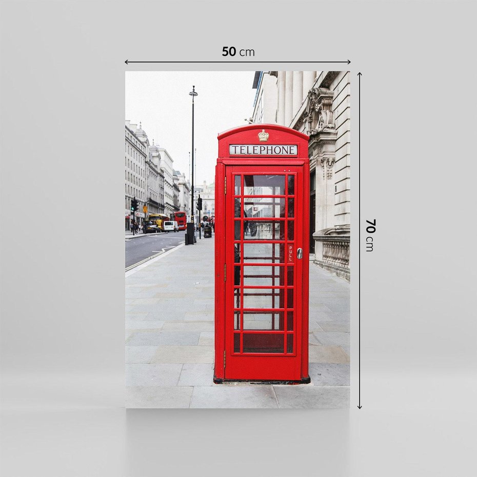 Obraz na płótnie 50x70 - Londyńska budka w perspektywie - budka, Londyn