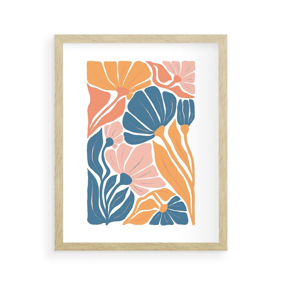 Plakat w ramie 40x50 - Migotliwe Marzenia - kwiaty, rośliny - rama drewno