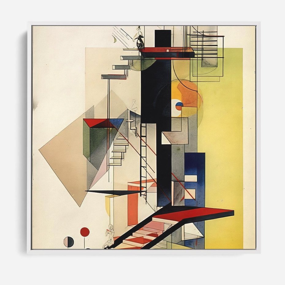 Obraz w ramie 50x50 - Kolorowe Wnętrza Inspiracji - abstrakcyjny obraz, jak kandinsky - rama biała