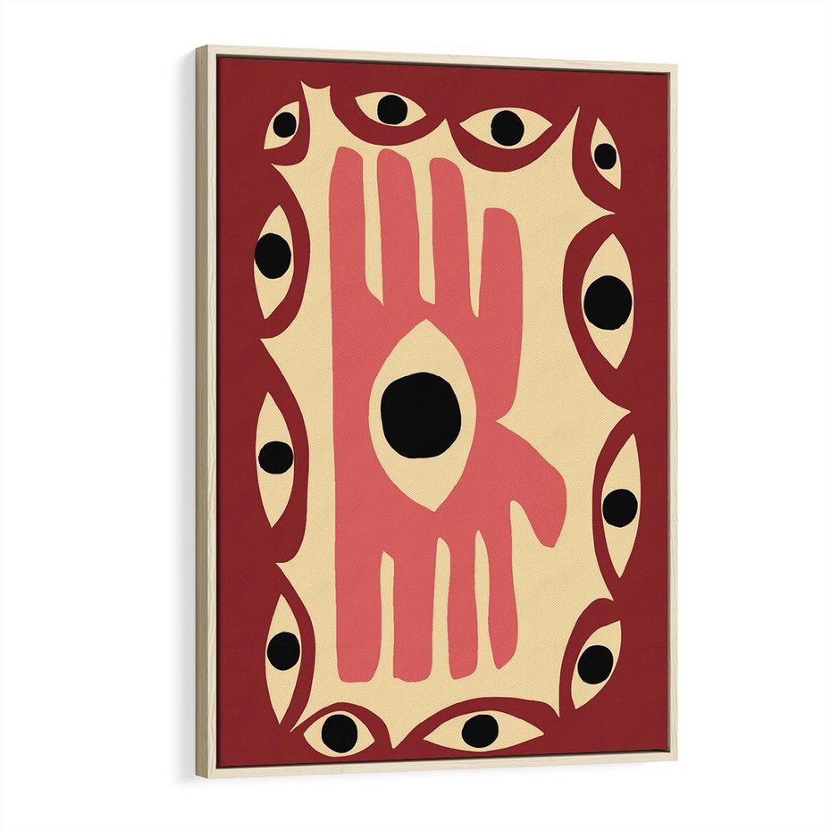 Obraz w ramie 80x120 - Migotliwe Kształty - abstrakcyjny obraz, boho styl - rama drewno