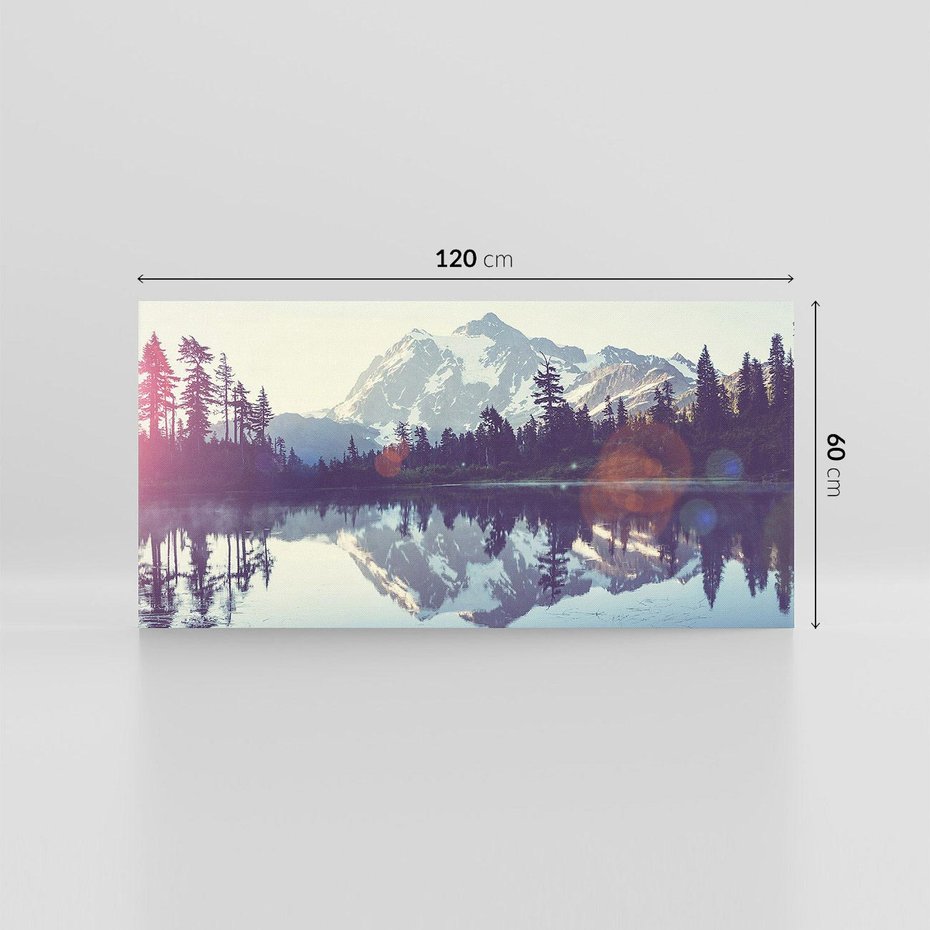 Obraz na płótnie 120x60 - Refleksje nad jeziorem w lesie - jezioro, las