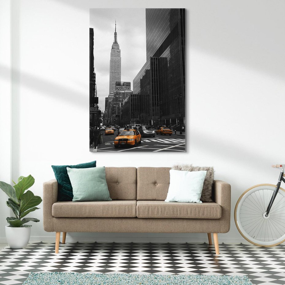 Obraz na płótnie 80x120 - Nowy York, taksówka w ruchu - Nowy York, taksówka