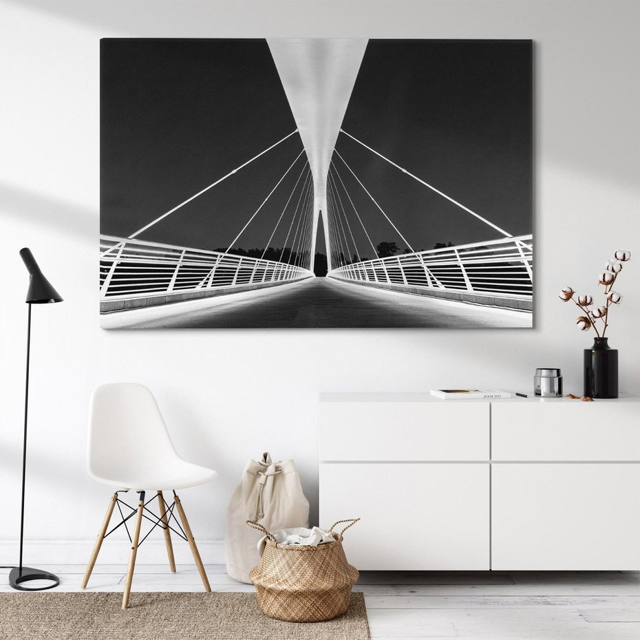 Obraz na płótnie 100x70 - Most nocą - Architektura - most, noc