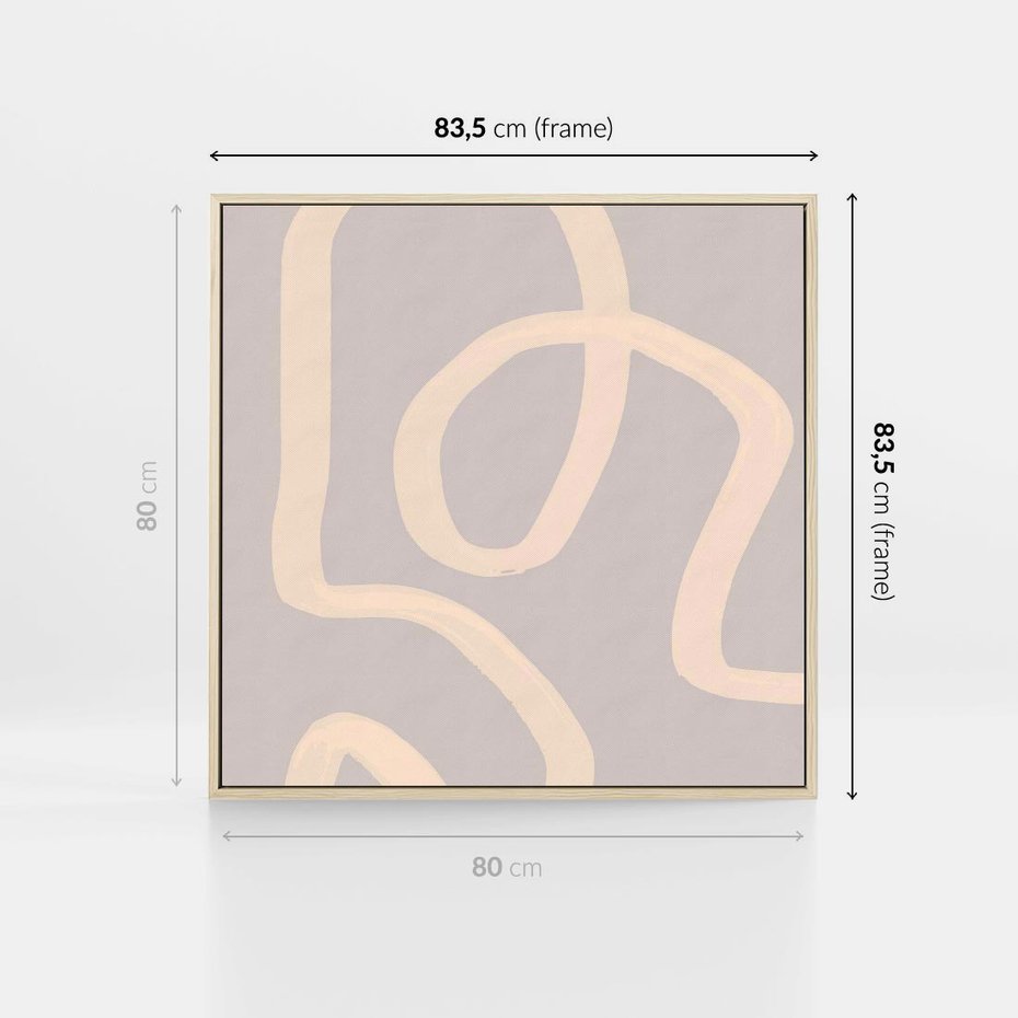 Obraz w ramie 80x80 - Nowoczesne Odbicia - minimalistyczny obraz, nowoczesny - rama drewno
