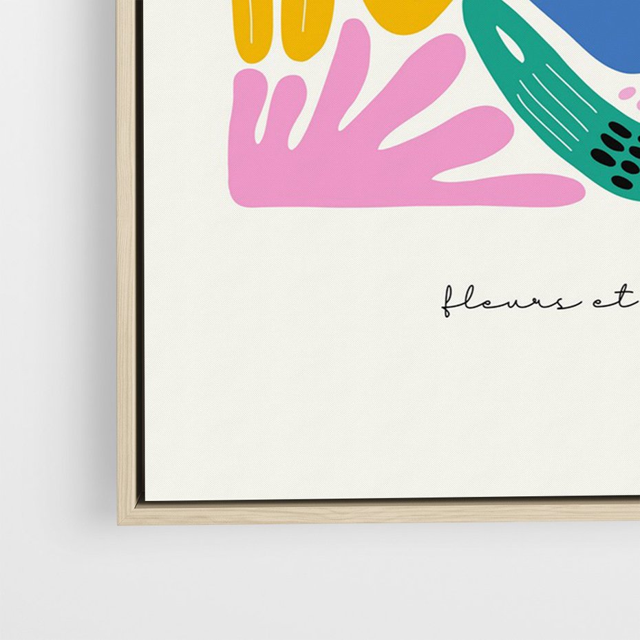 Obraz w ramie 70x100 - Kolorowe Spektrum - abstrakcyjny plakat, niebieski kot - rama drewno