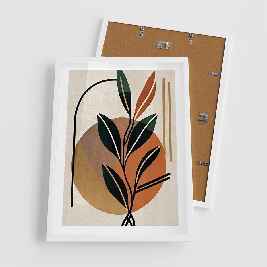 Plakat w ramie 50x70 - Boho Impulsy Kreatywności - boho obraz, abstrakcja - rama biała