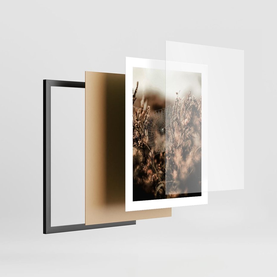 Plakat w ramie 30x40 - Jesienny Mikrokosmos - suchetrawy, jesienny klimat - rama czarna