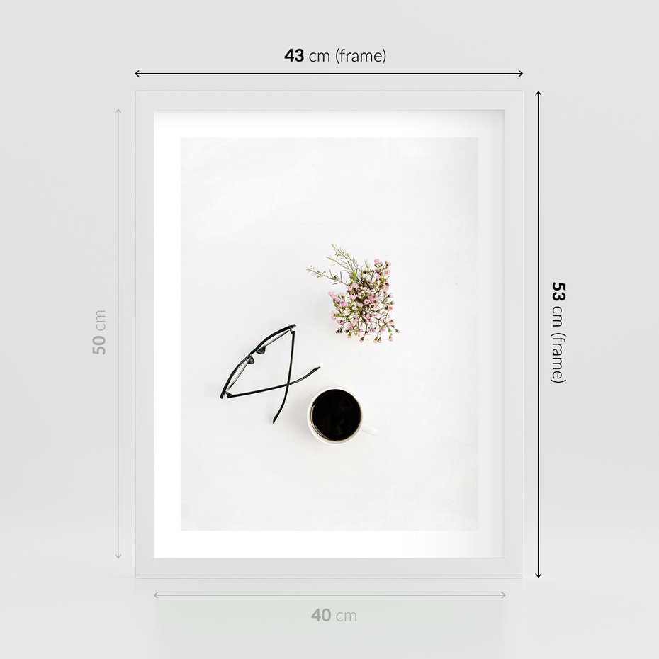 Plakat w ramie 40x50 - Codzienne Radości - kompozycja, bukiet - rama biała