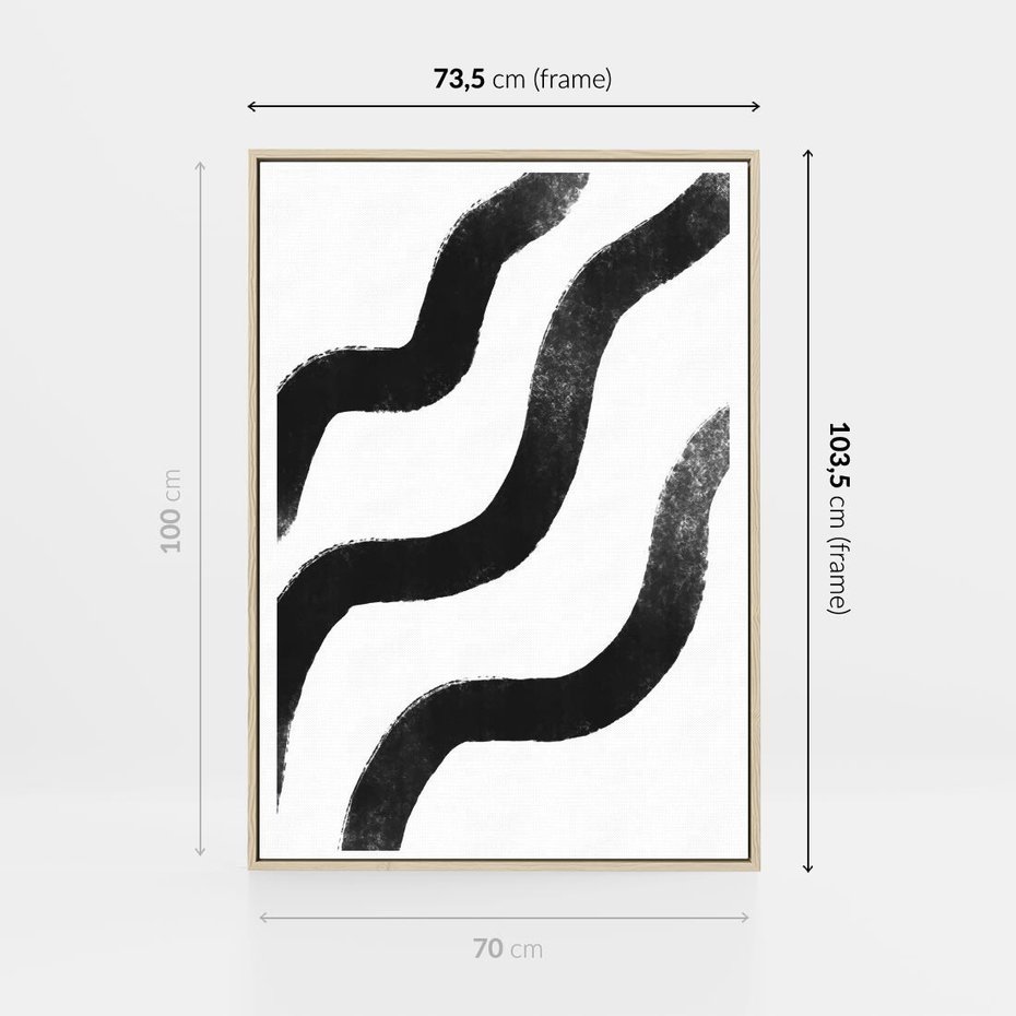 Obraz w ramie 70x100 - Wibracje Plam - abstrakcja, minimalizm - rama drewno