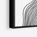 Obraz w ramie 70x100 - Refrakcje Przestrzeni - mnimalistyczna forma, czarne linie - rama czarna