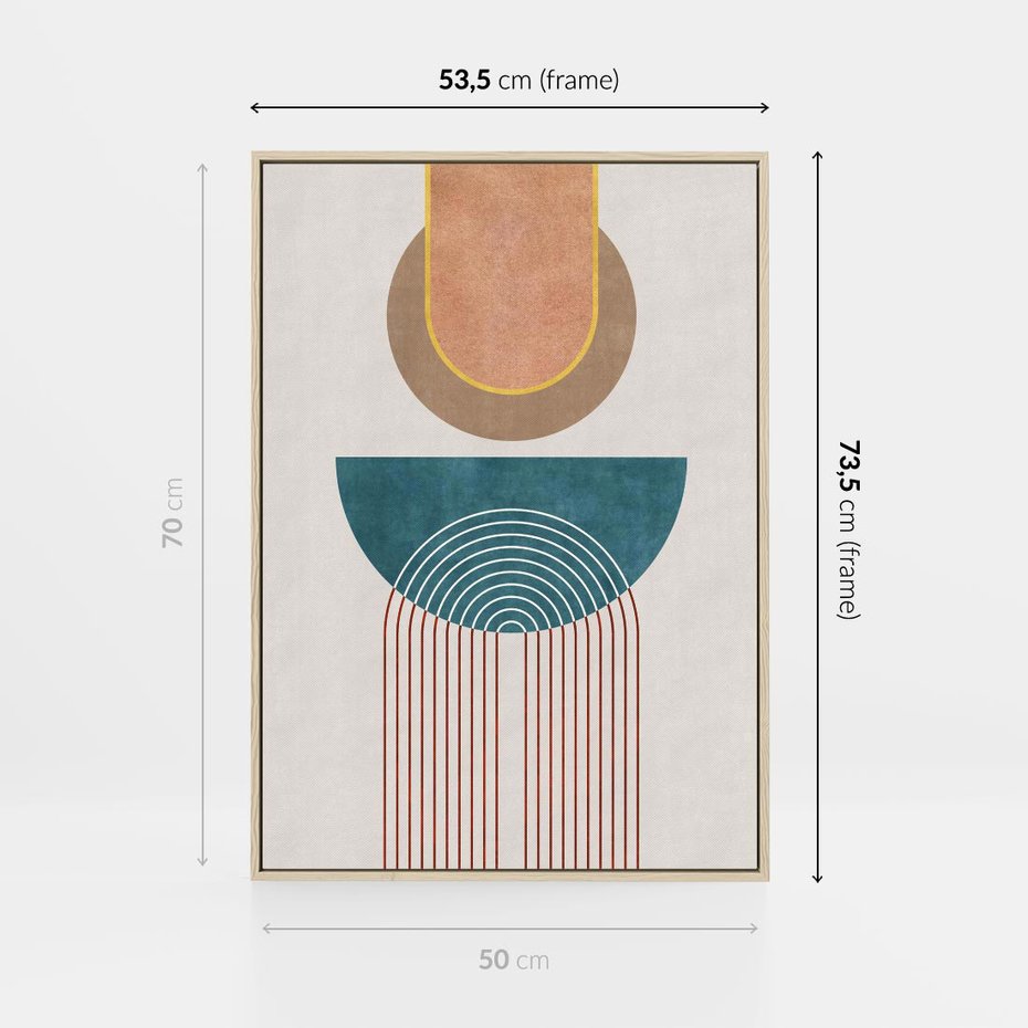 Obraz w ramie 50x70 - Odkrywanie duszy w farbach - kwiaty, pastelowe kolory - rama drewno