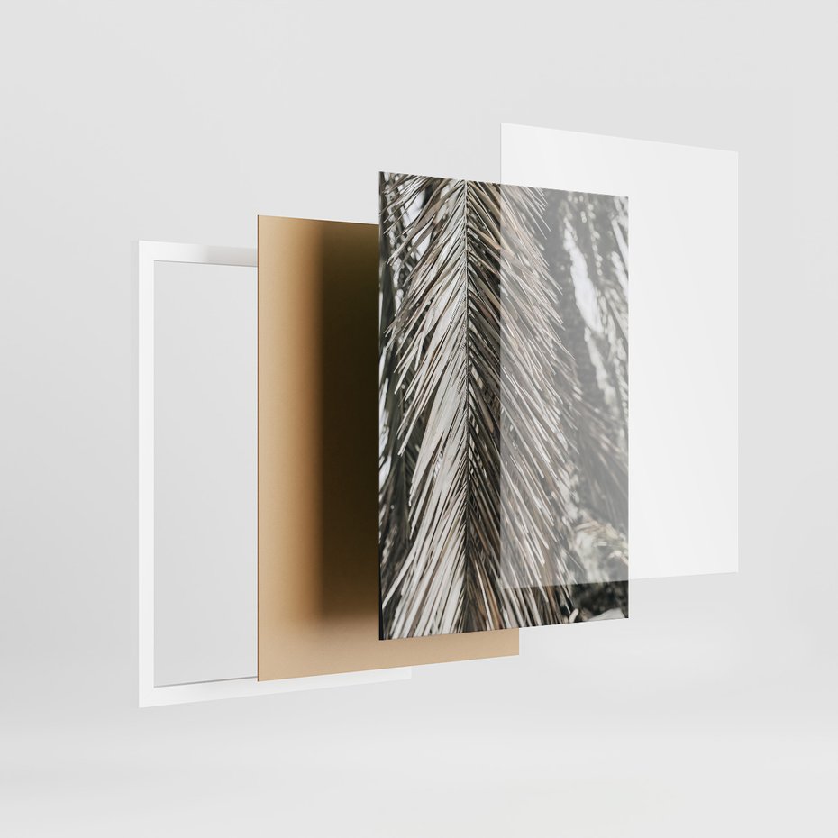 Zestaw obrazy w ramie 40x50 galeria - Pozytywny, cytat, palmy, wakacje - rama biała