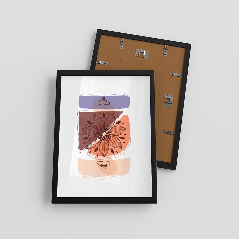 Plakat w ramie 30x40 - Kwiatowa Oaza - abstrakcyjna sztuka, plamy - rama czarna